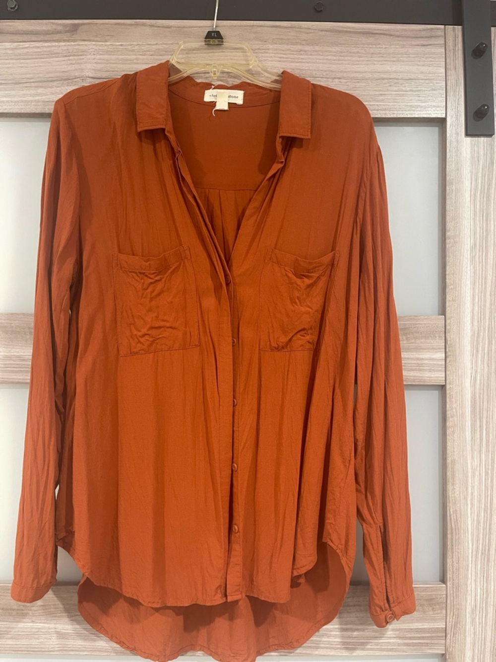 cloth & stone Rust Orange Button-Front Women's Shirt